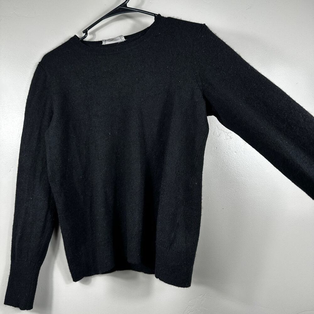 EVERLANE THE CLASSIC CREW IN CASHMERE SWEATER BLACK SIZE MEDIUM - Picture 6 of 10